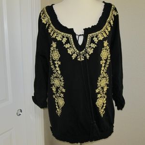 INC Black and Gold Top